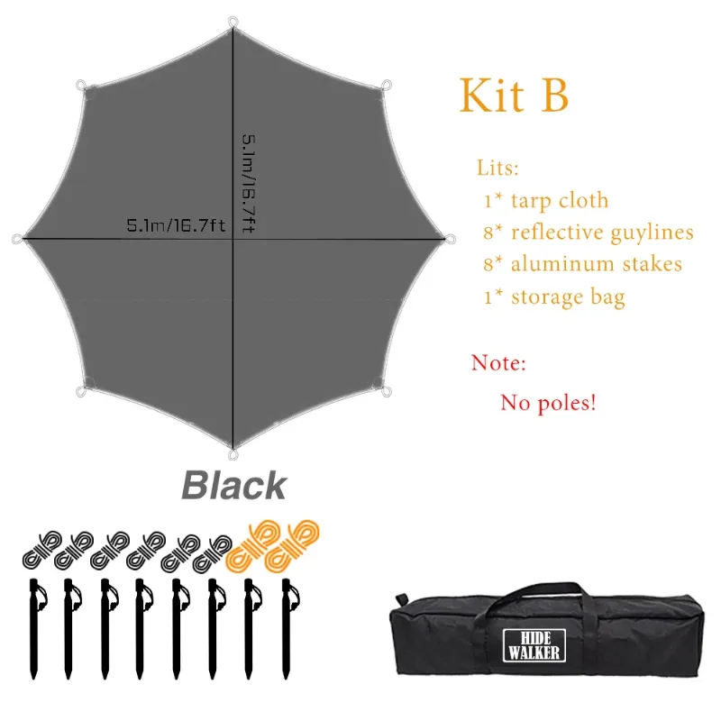 No poles Black - Kit B