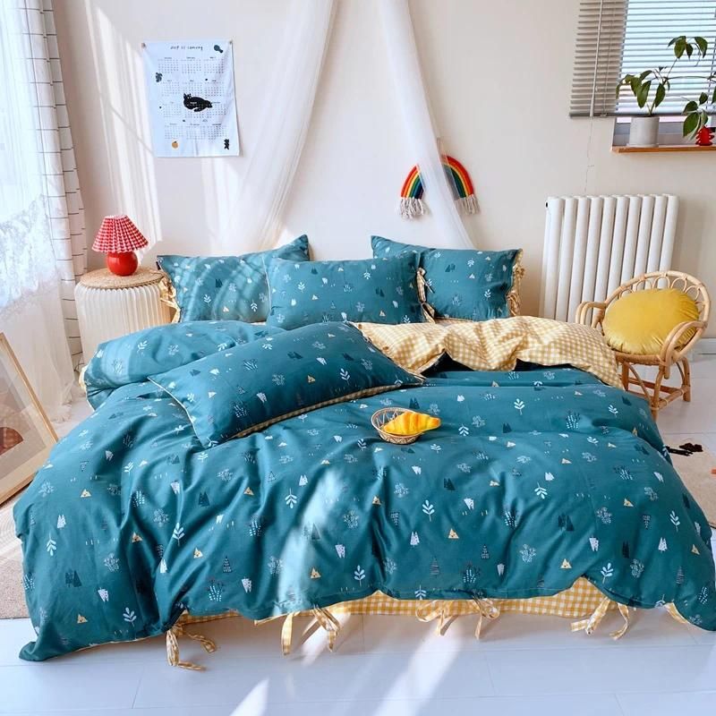 Blue bed linens