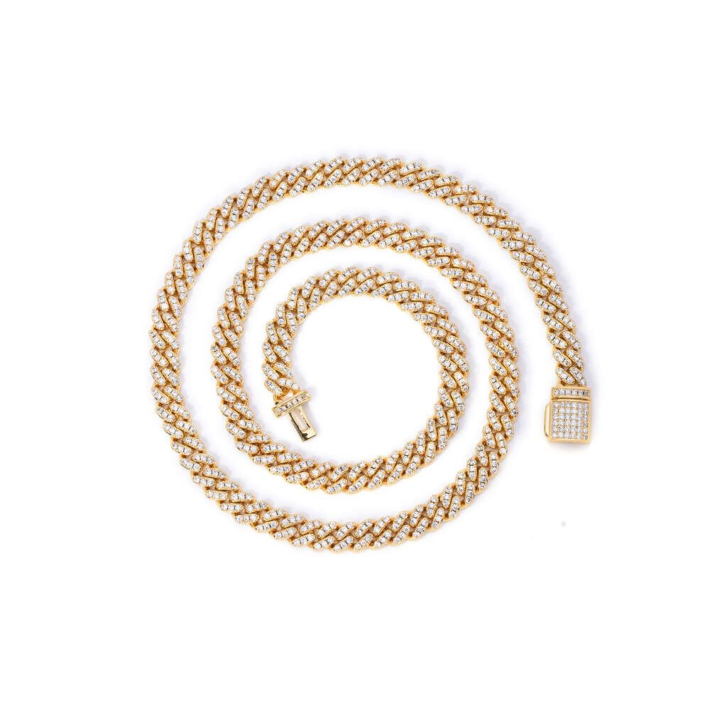 6mm guld (mässing+zirkoner) -24 tum halsband