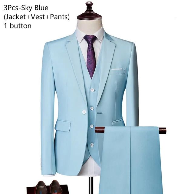 1 Button Sky Blue