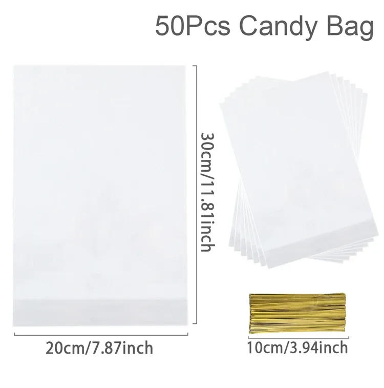 50 PCS Candy Bags 20x30 cm