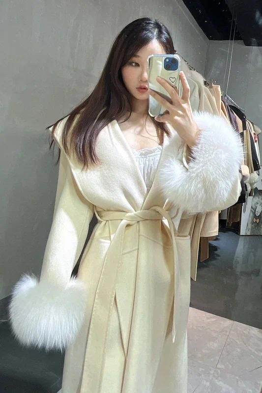 Mink Fur Sleeve Coat