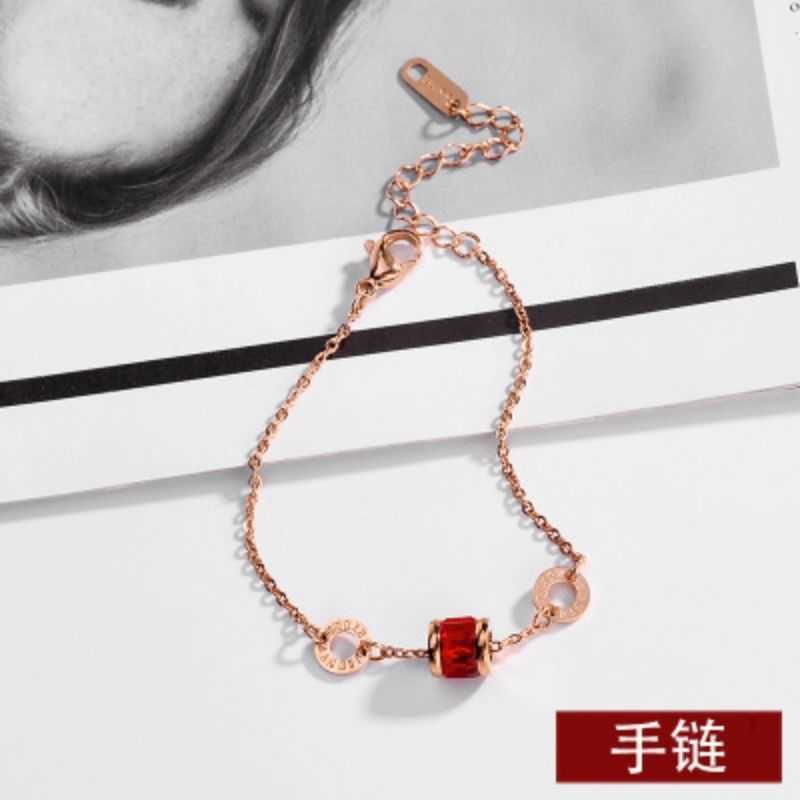 Bracelet de perle en or rose rouge di