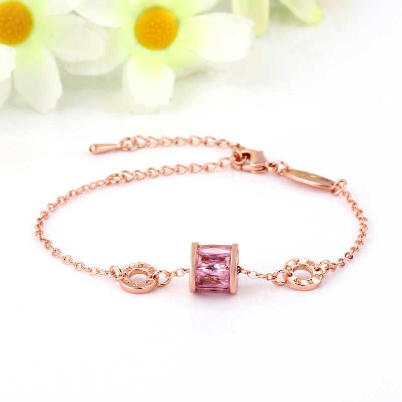 Pulseira de diamante rosa