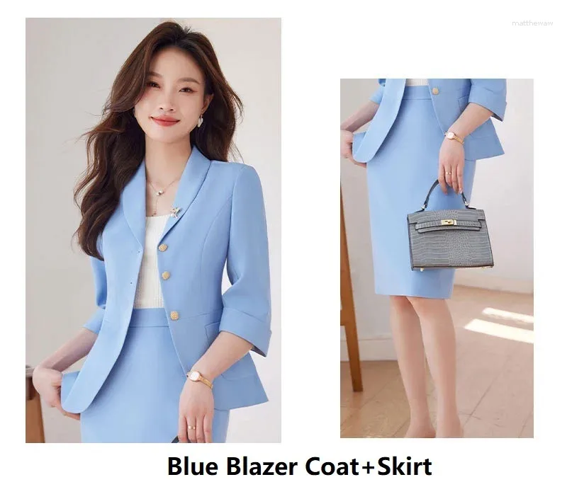 Blue Skirt Suits
