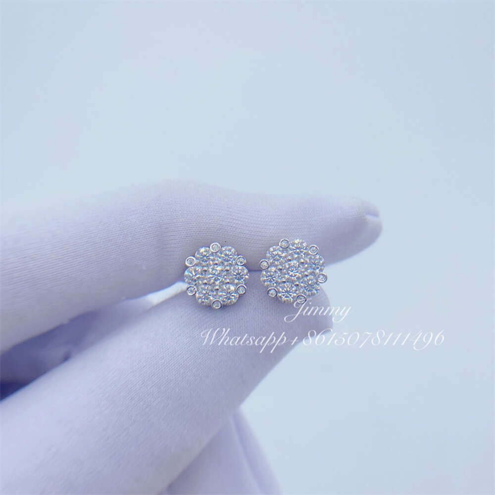 10k vitt guld med moissanite-10mmx2pcs