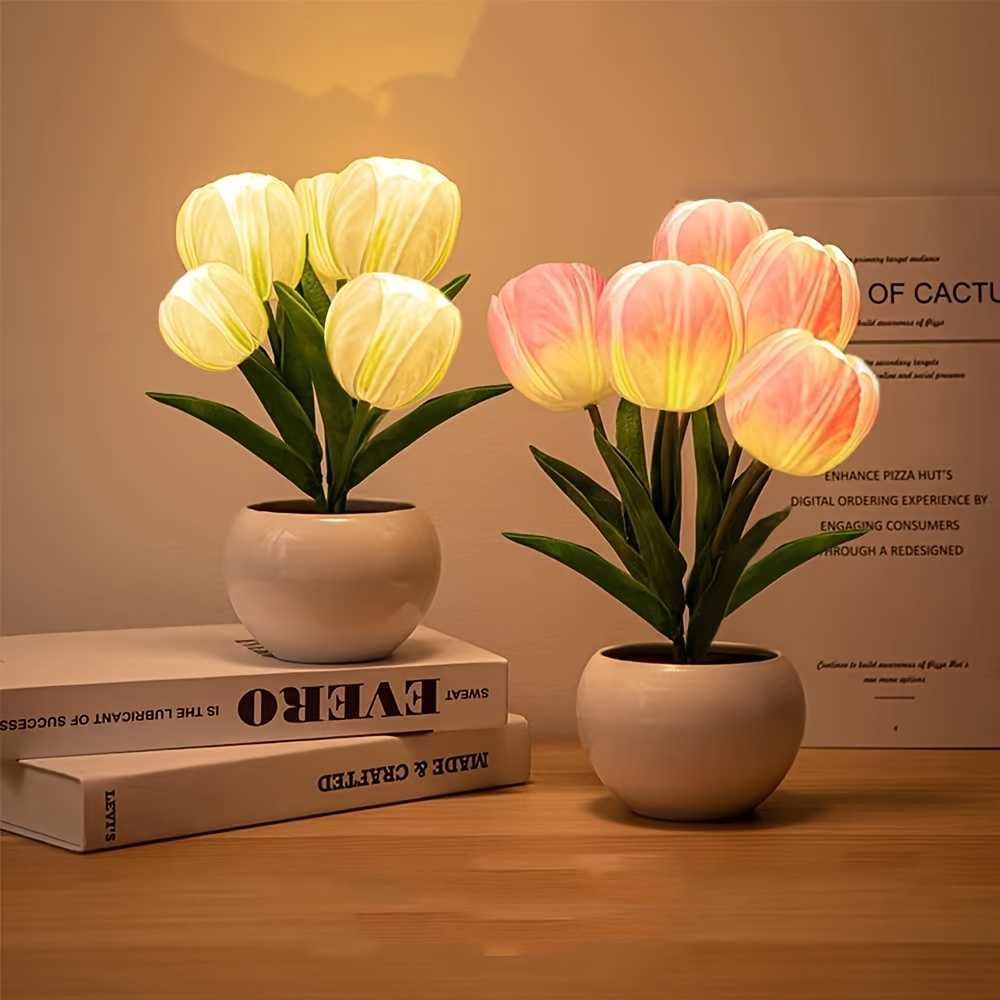 Battery Model-5 Tulip Lanterns-White