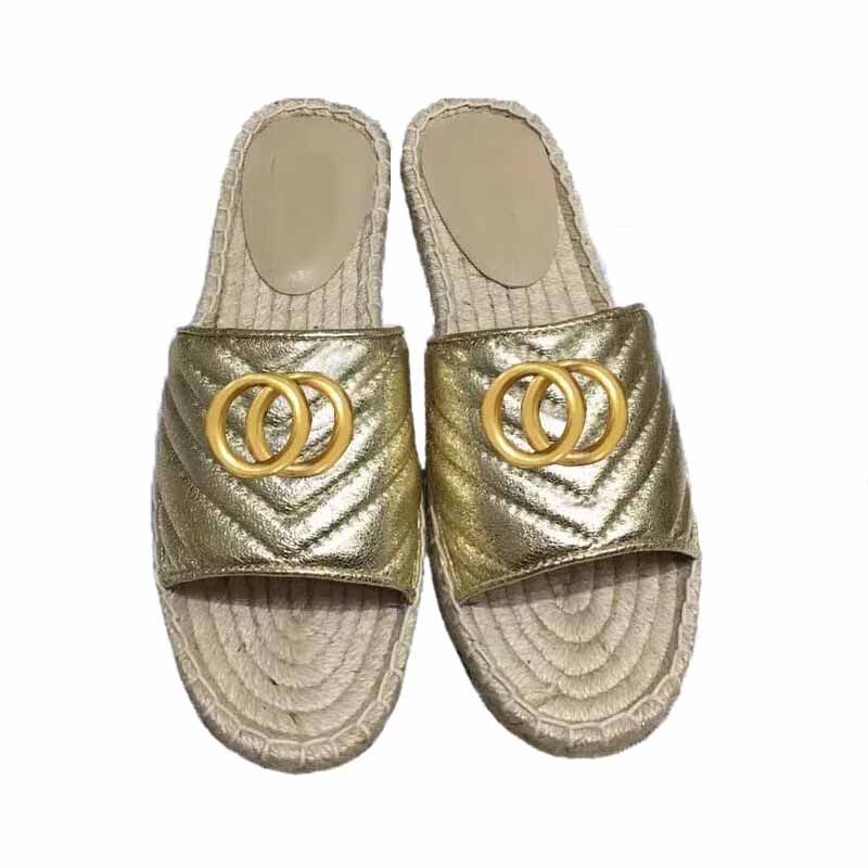 【Open toe slippers】Gold