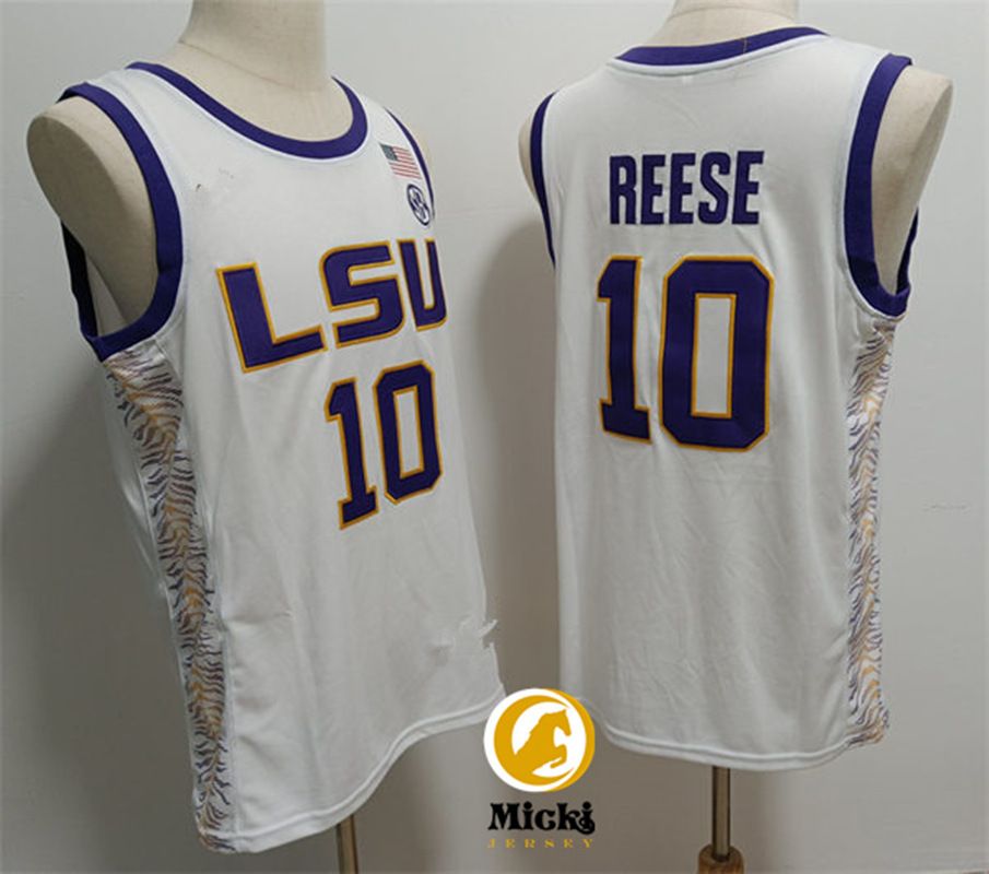 10 Angel Reese LSU Tigers White