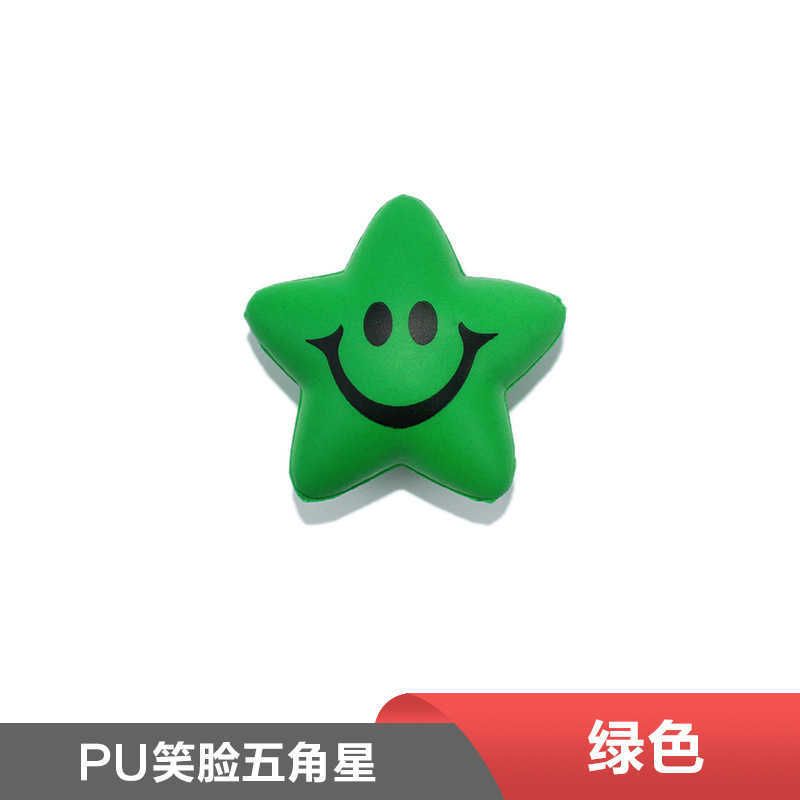 Viso sorridente verde con cinque punte