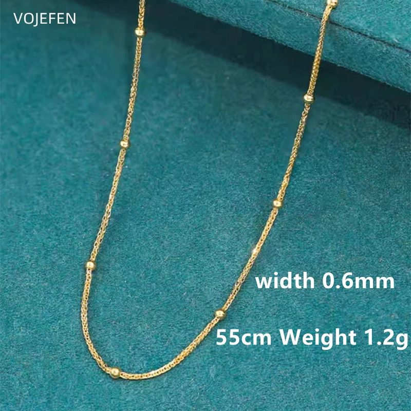 55cm Weight 1.2g-Yellow Gold Necklace