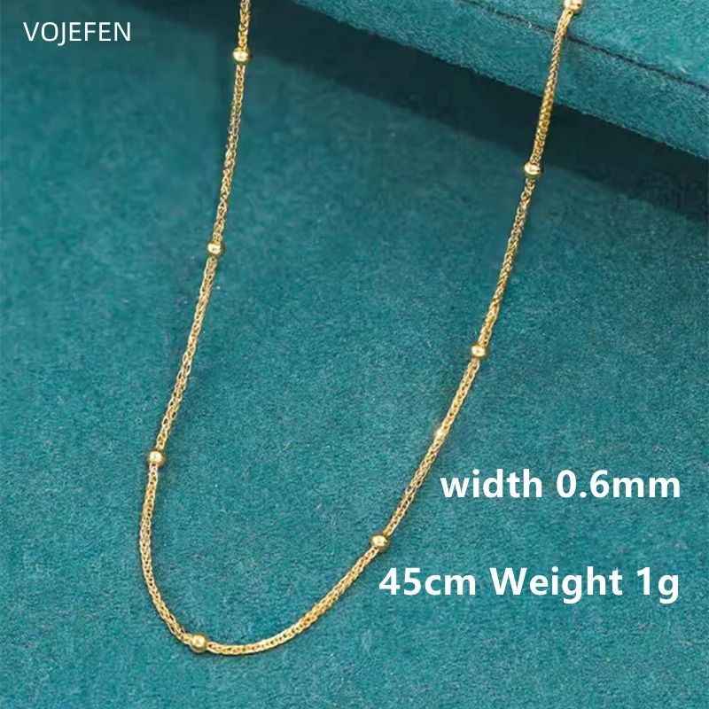 45cm Weight 1g-Yellow Gold Necklace