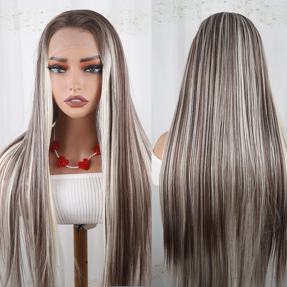 36 Inch Ombre Blonde Straight Hair Look Like Human Hair detail view 4