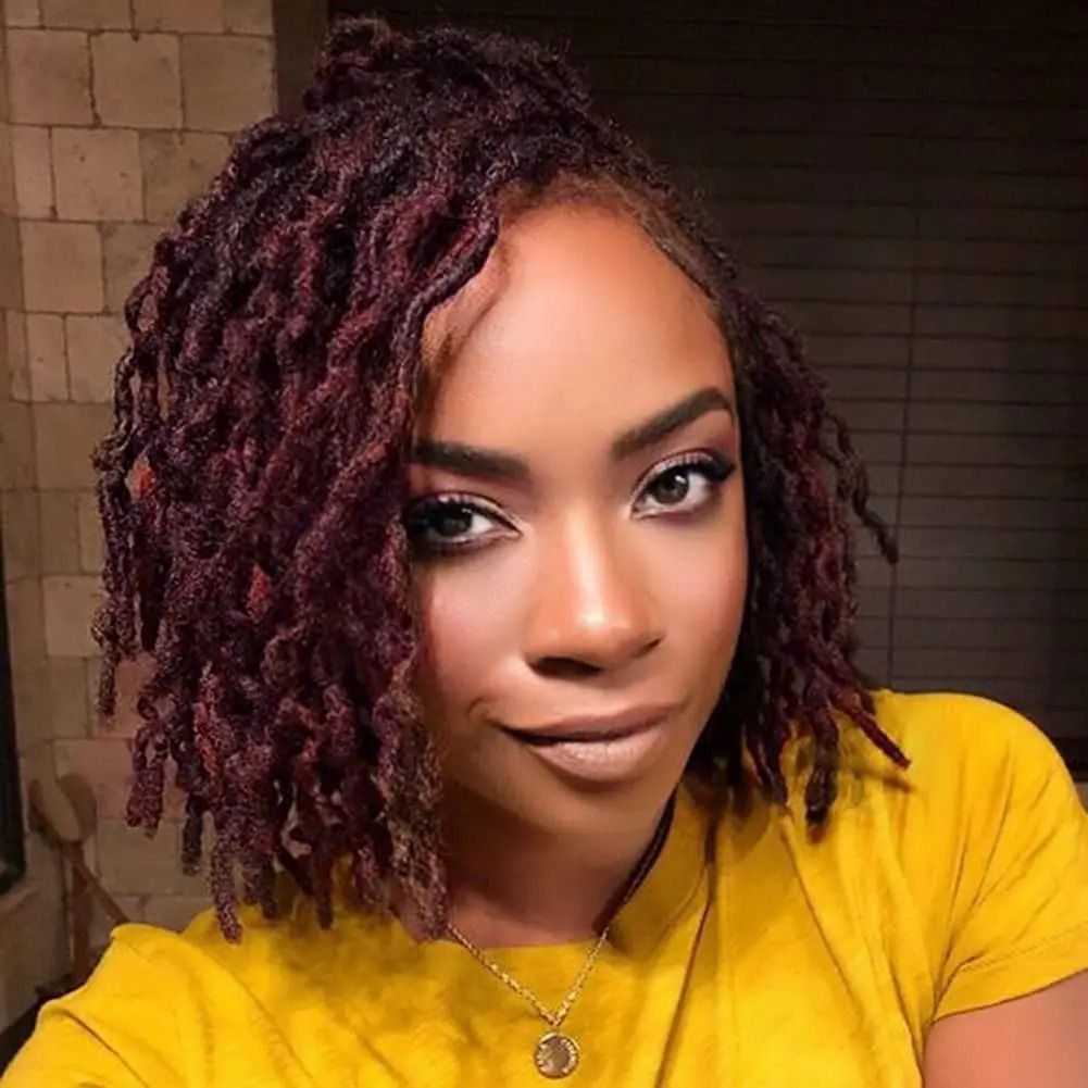 Brown Braided Faux Loc Wig