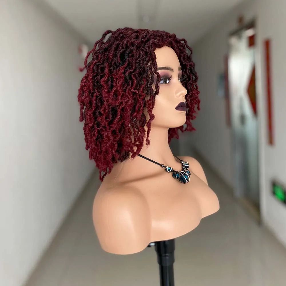 Brown Braided Faux Loc Wig view 3