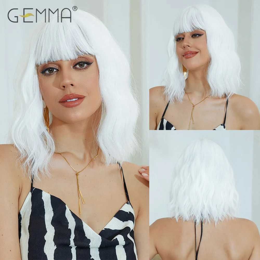 Shoulder Long Light Purple Synthetic Curly Wig with Bangs detail view 2