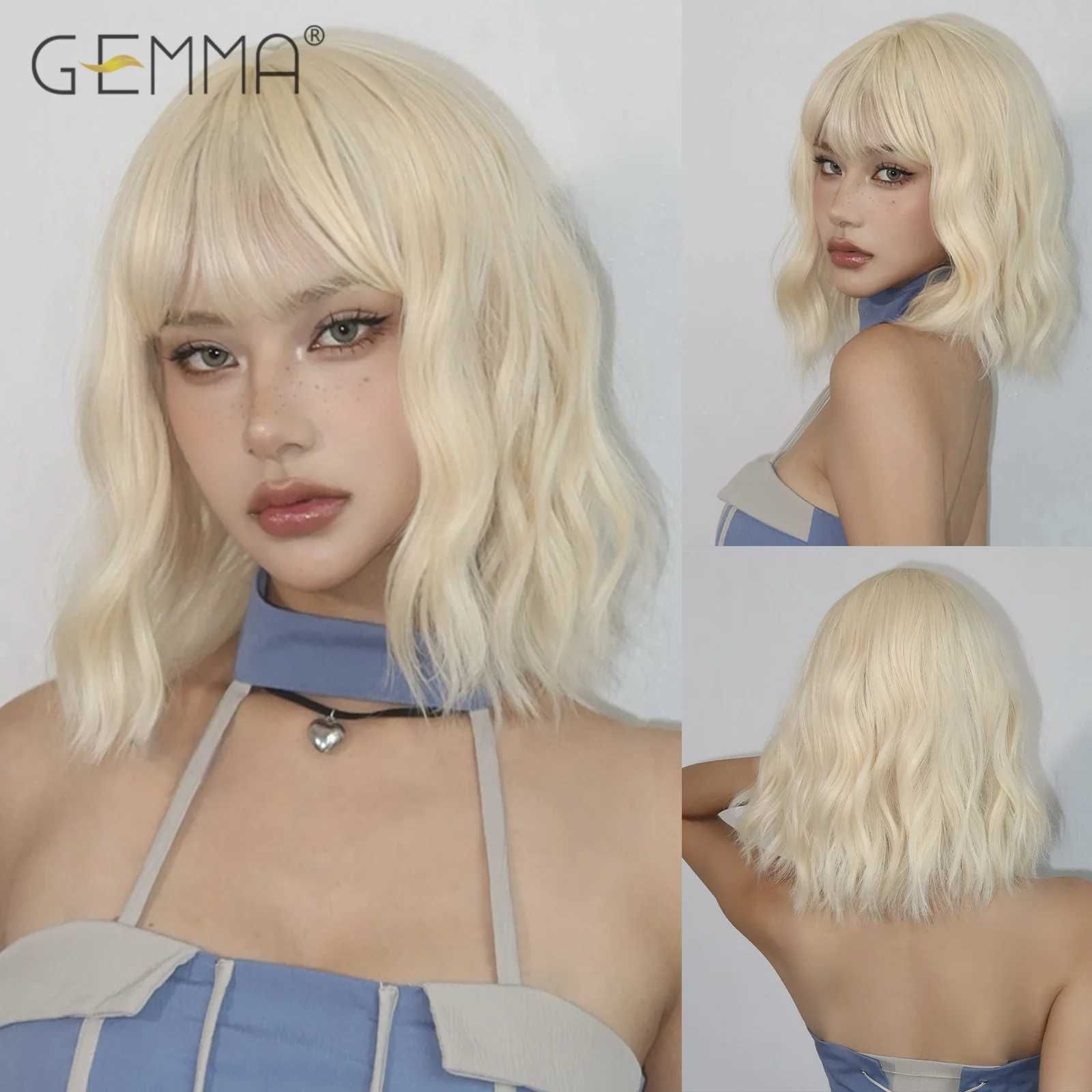 Shoulder Long Light Purple Synthetic Curly Wig with Bangs detail view 4