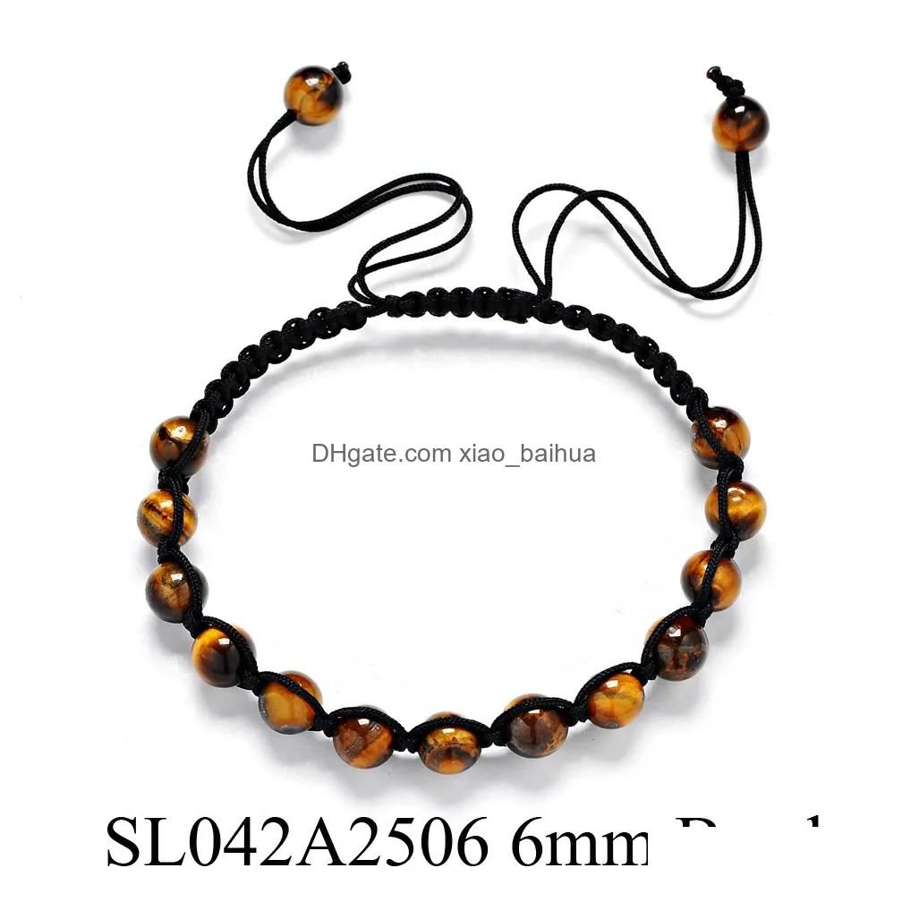 Sl042A2506 6Mm Tiger Eye 13 Woven