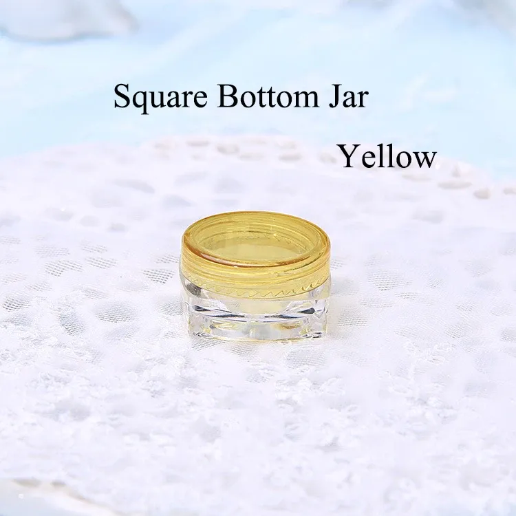 50pcs 2g Yellow Sqaure Jar