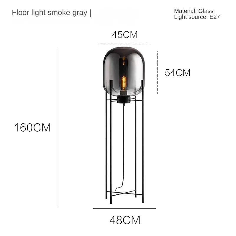 2700-3300K black glass--H 160cm