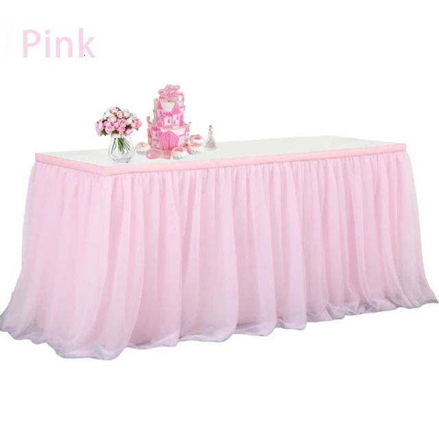 Розовая юбка стола-4 фута 122x77 см.