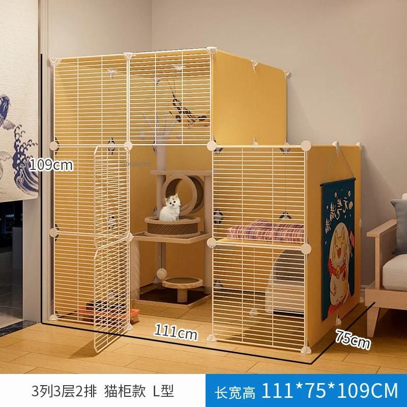 single cat cage yellow-111x75x109cm
