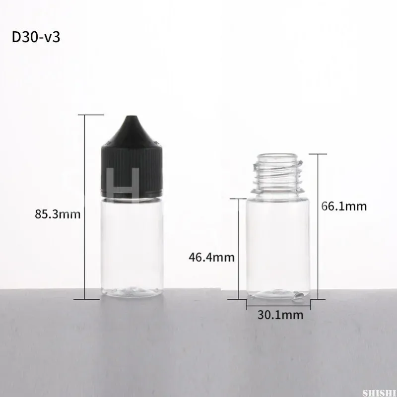 プラスチックペットクリアキャップ10 PCS x 30ml脂肪