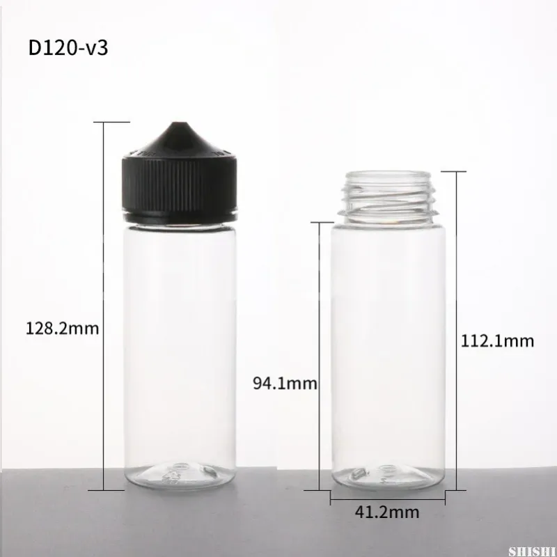 プラスチックペットクリアキャップ10 PCS x 120ml