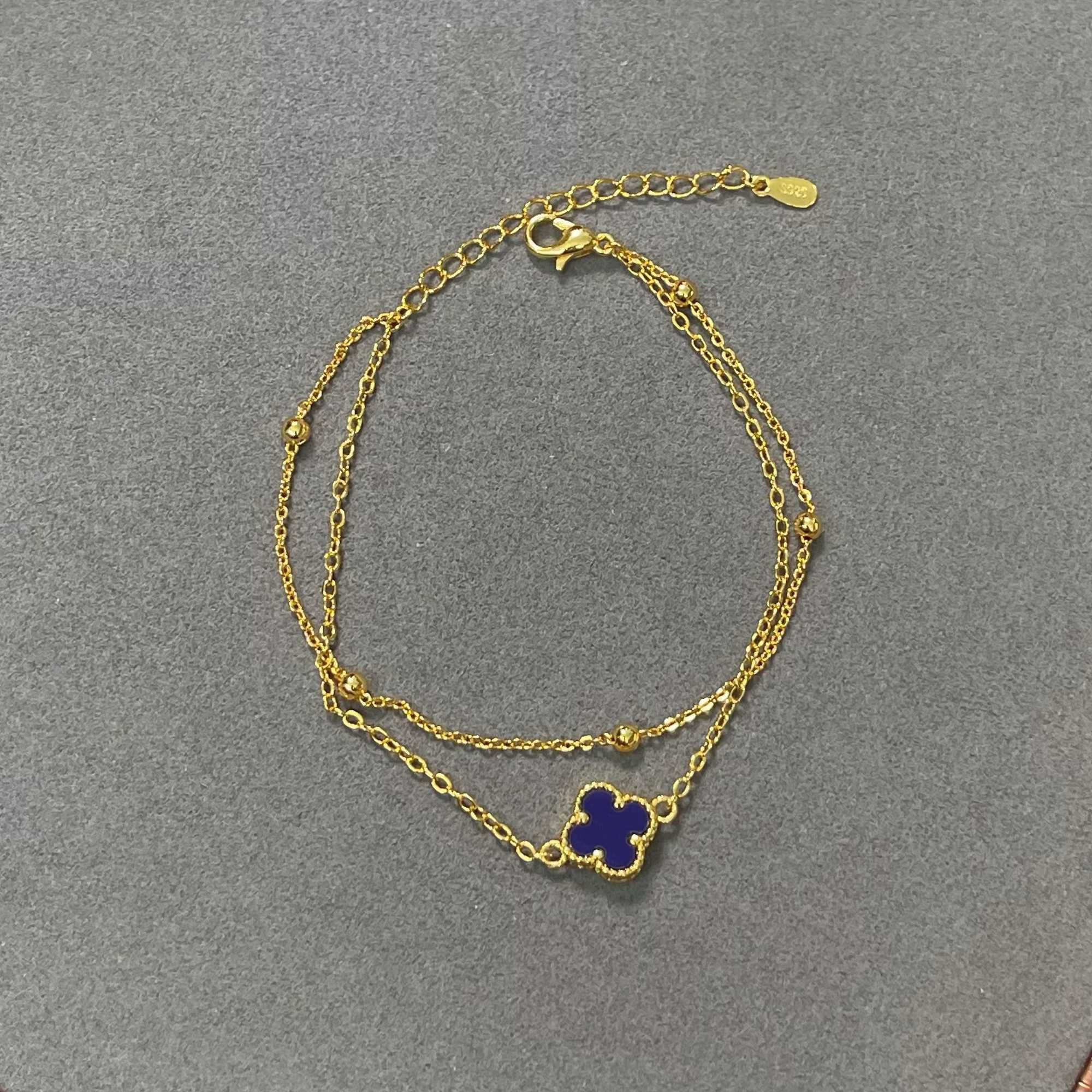 Bracciale in oro doppio strato blu