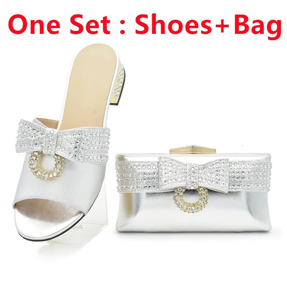 Silver Shoes And Bag