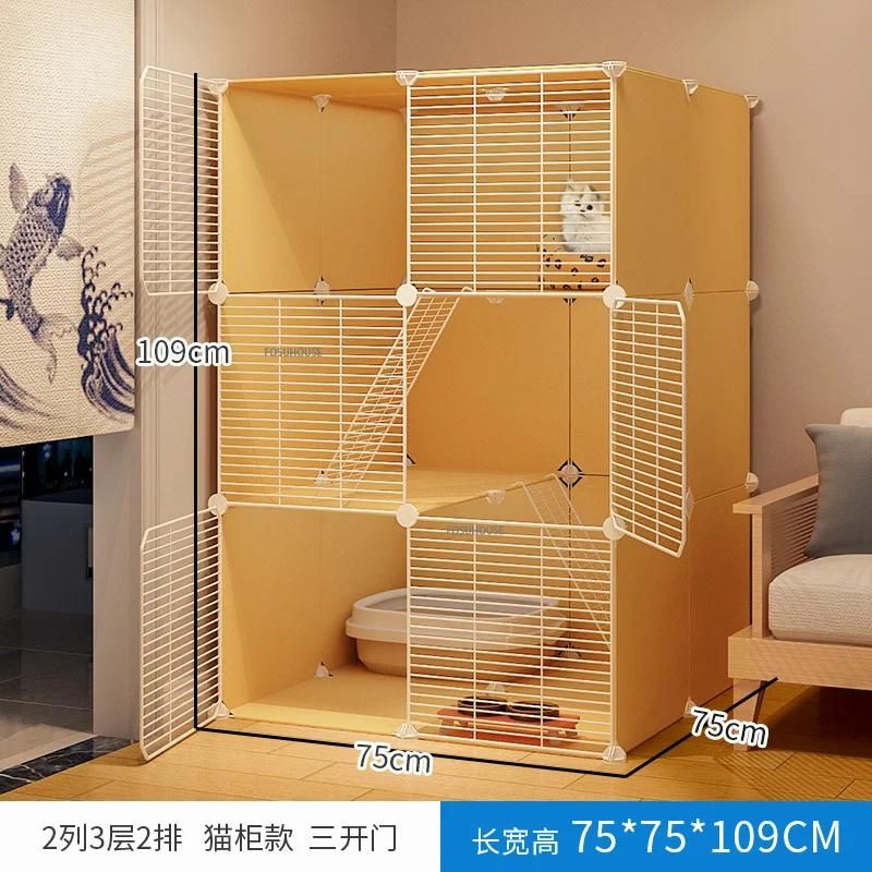 single cat cage yellow-75x75x109cm