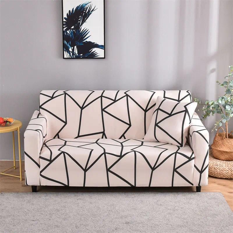 Enkele 90-140 cm beige geometrie