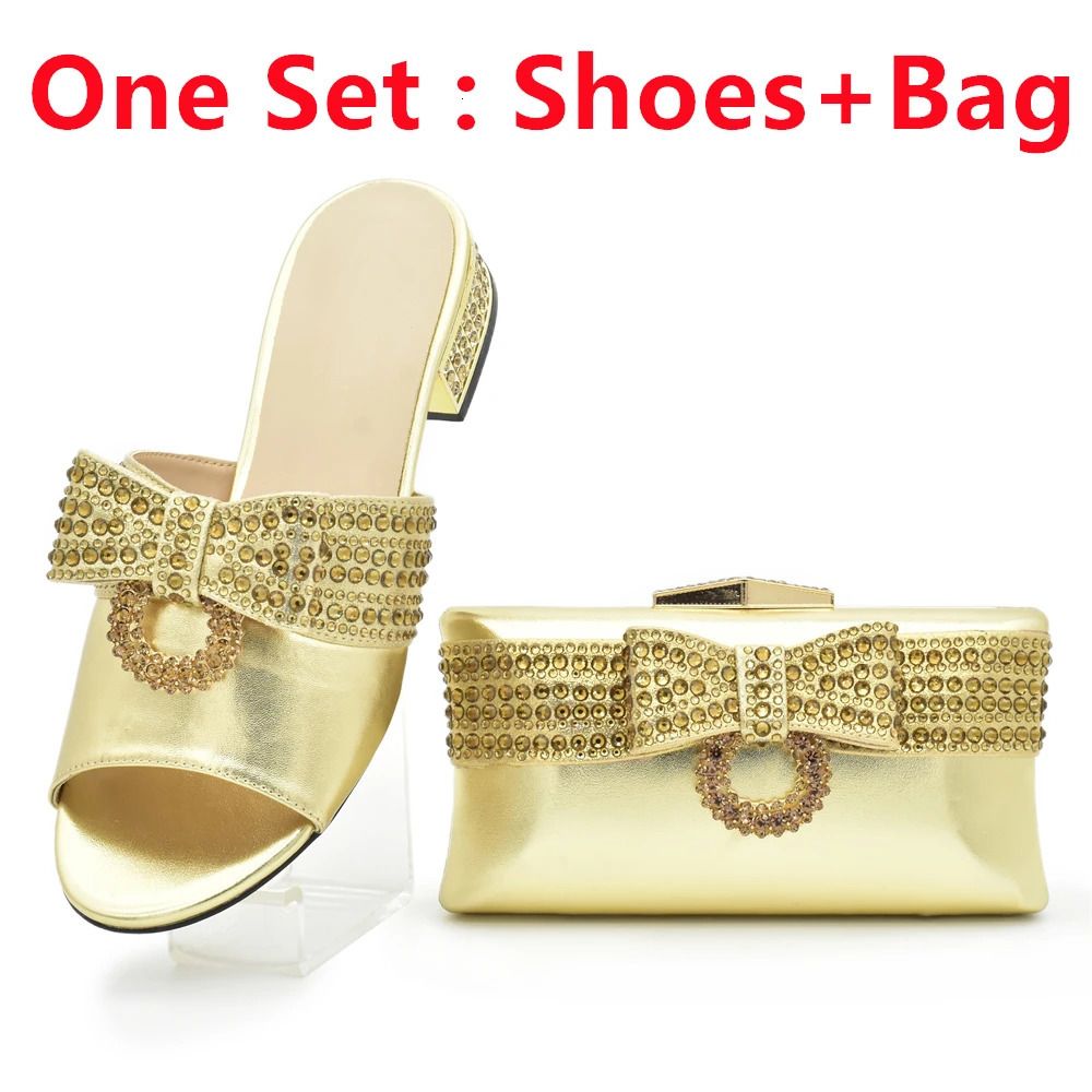 Gold Shoes And Bag