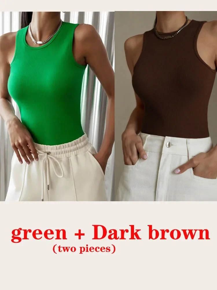 Green and dark brown