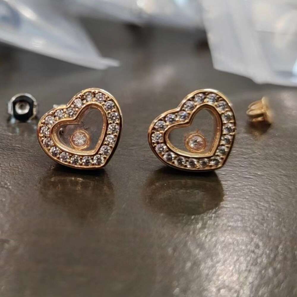 Love One Diamond Earrings Rose Gold