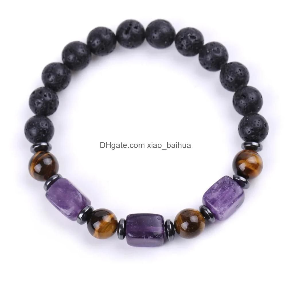 Sy666A04 3# Amethyst Square Agate Tiger