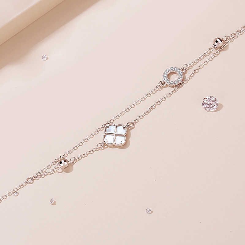 Clover Bracelet White Gold-925 Silver