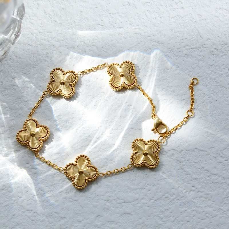 Laser Gold - Fünf-Blumen-Armband (dou