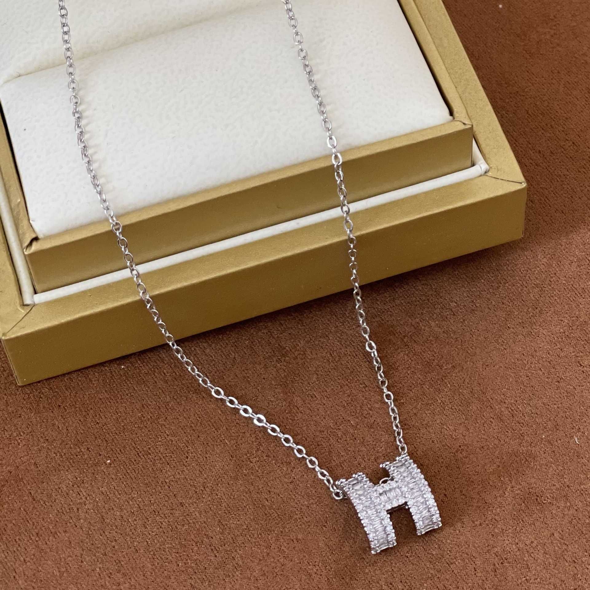 Silver h Necklace