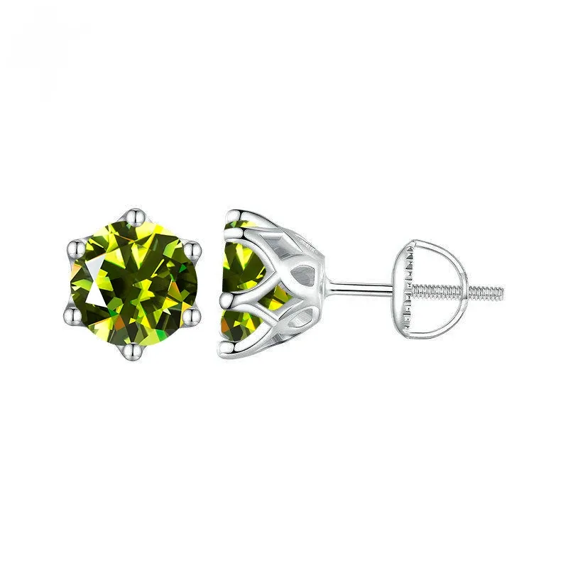 żółty zielony 2,0ct x 2 srebro