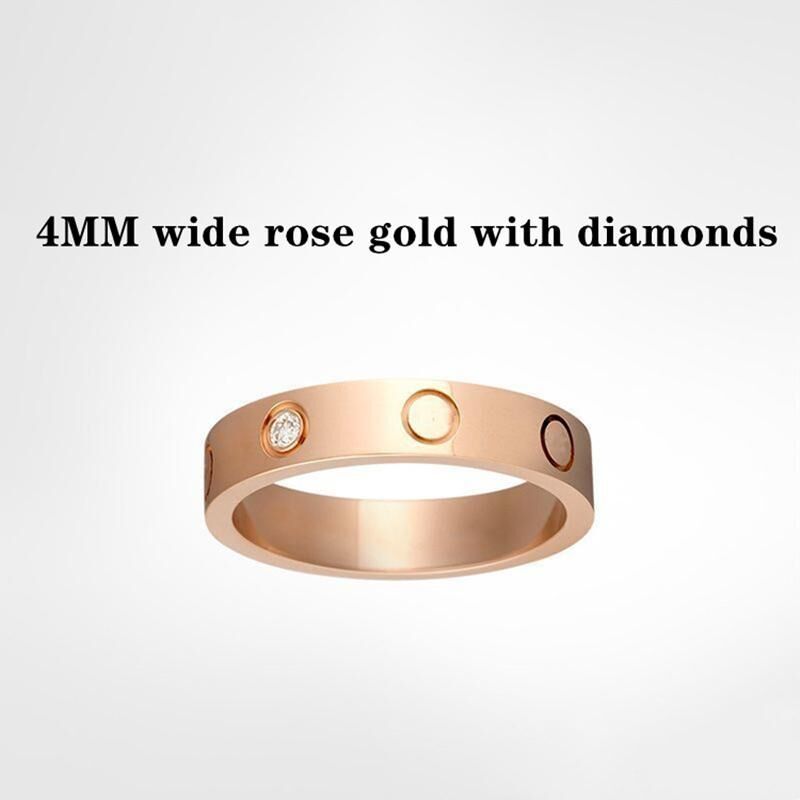 4mm cater Rose gold with diamond(No box)
