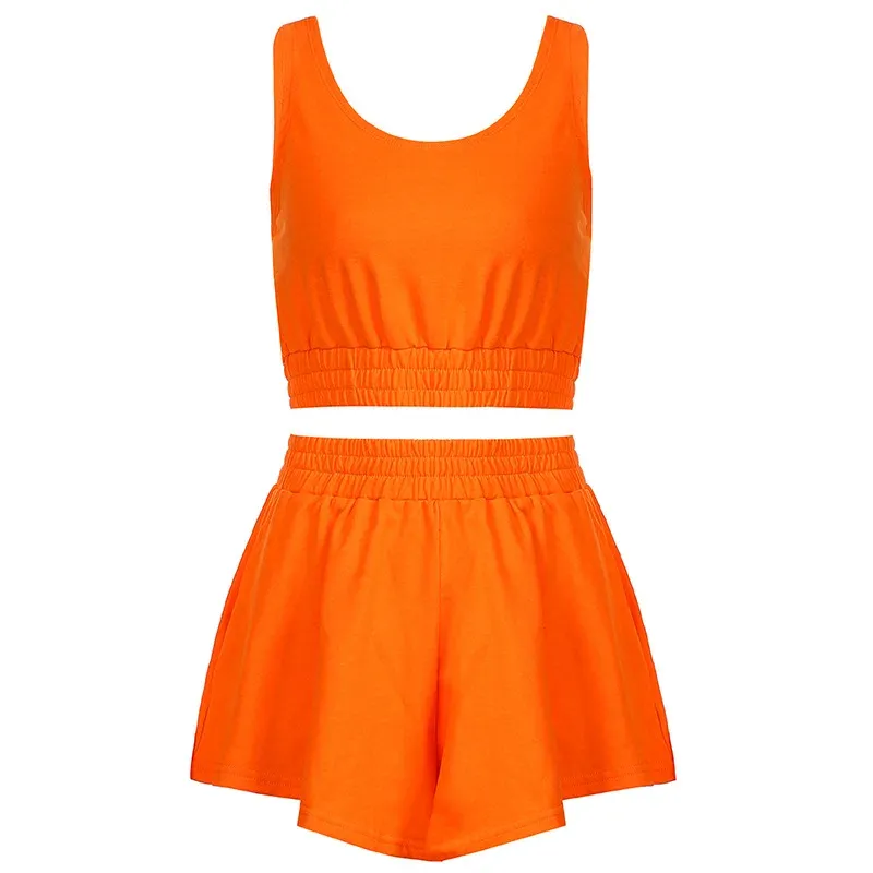 Orange  tank shorts