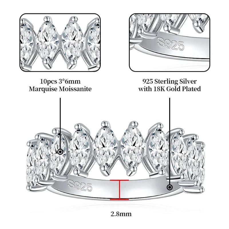 Halb-Ewigkeitsring aus 925er-Sterlingsilber