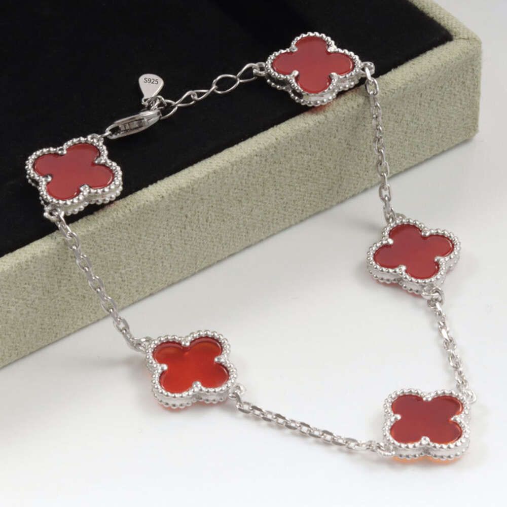 Platinum Gold (red Agate)-925 Silver