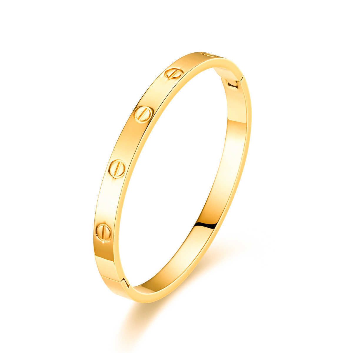 6mm Kajia Bracelet Full Nail Gold