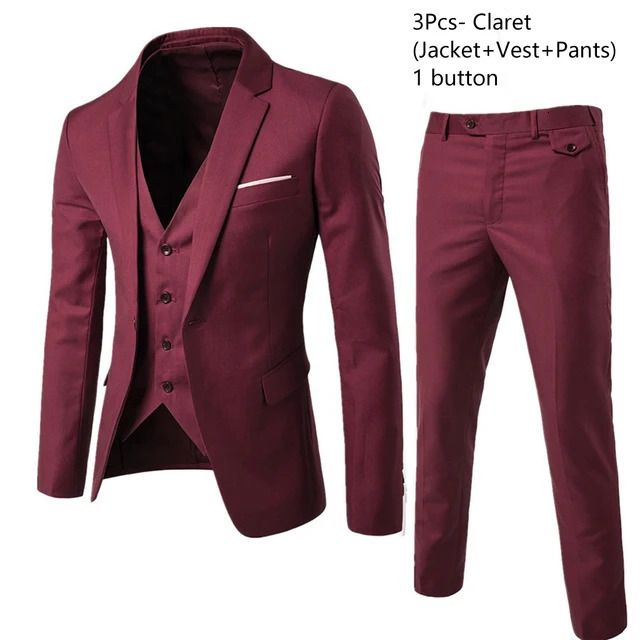 Claret 3piece Suit