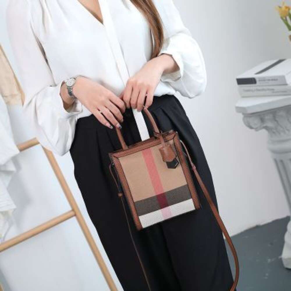 Canvas Plaid Handbag、人気のあるLight Lu