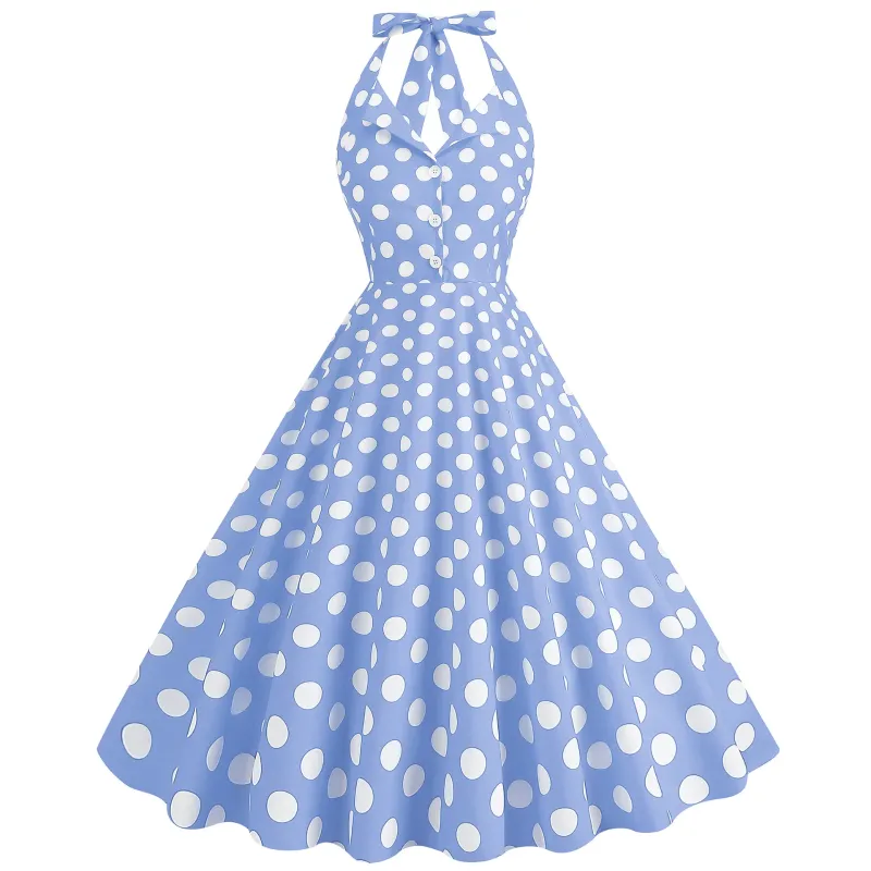 Light blue dot dress