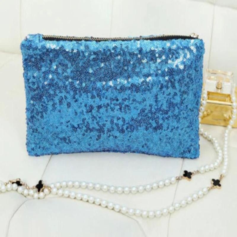 Blue clutch bag