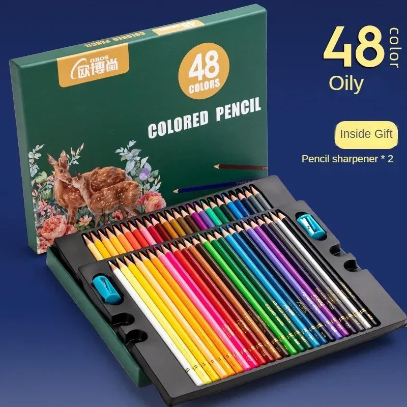 Couleur: 48 crayons de couleur d'huile